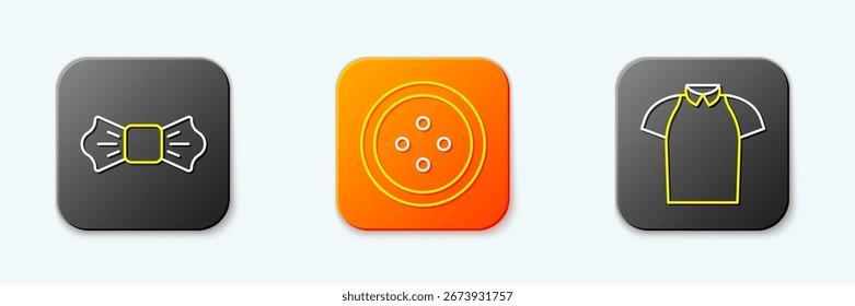 Pajarita, Botón de costura para prendas de vestir e ícono de polo. Vector