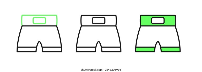 Definir linha Boxing ícone curto isolado no fundo branco.  Vetor