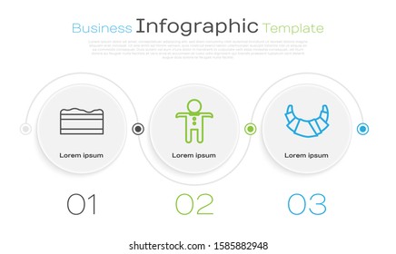 Set line Brownie chocolate cake , Holiday gingerbread man cookie  and Croissant . Business infographic template. Vector