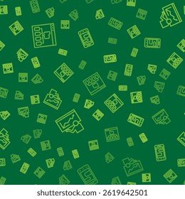 Set line Browser files, Training, presentation and Chat messages phone on seamless pattern. Vector