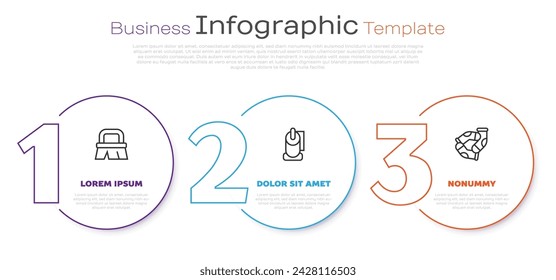 Set line Brush for cleaning, Toilet paper roll and Socks. Business infographic template. Vector