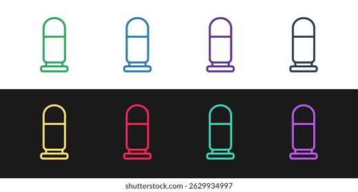 Set line Bullet icon isolated on black and white background.  Vector