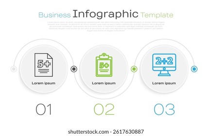 Set line Calculator, Mathematics function sine and Graph, schedule, chart, diagram. Business infographic template. Vector