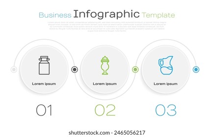 Set Line Dosenbehälter für Milch, Milchshake und Krug Krug. In: Business Infographic Vorlage. Vektorgrafik