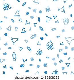 Set line Candy, Pumpkin and Witch hat on seamless pattern. Vector