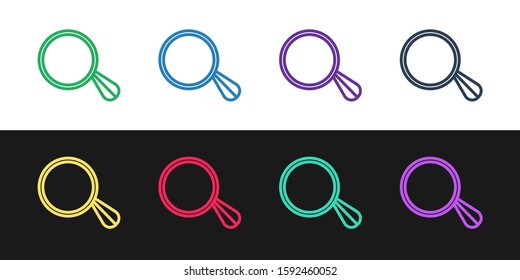 Set line Car mirror icon isolated on black and white background.  Vector Illustration