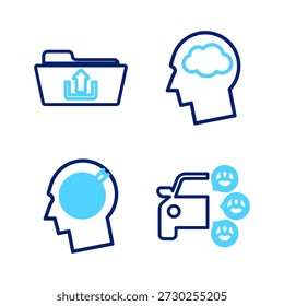 Coche que comparte, concepto de la caza de la cabeza, silueta con la nube y el icono del Cargar de la carpeta. Vector