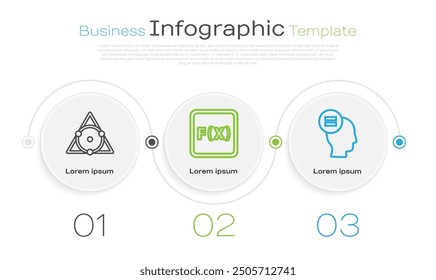 Fije la línea de la pizarra, la solución de la ecuación y la prueba o la hoja del examen. Plantilla de infografía de negocios. Vector