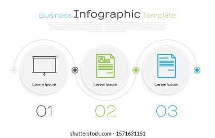 Set line Chalkboard, Resume and Document. Business infographic template. Vector