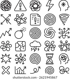 Set of line chaos icons
