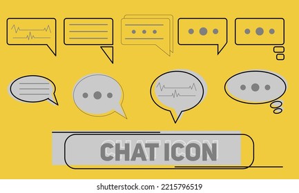 Set of line chat icons. Isolated against a deep yellow background. Suitable for use for web design, banners, flyers and other printing