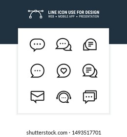 set of line chatting icon design vector illustration