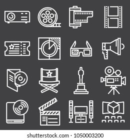 Set of line cinema icon. Vector illustration
