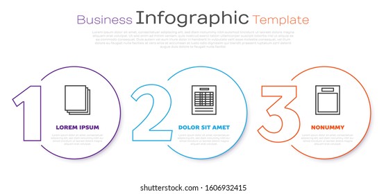 Set line Clean paper, Report file document and Empty form. Business infographic template. Vector