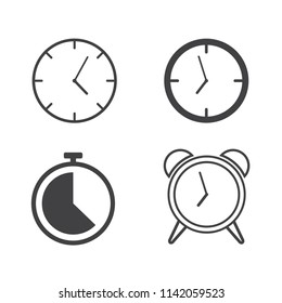 Set of line clocks icons - Vector illustration