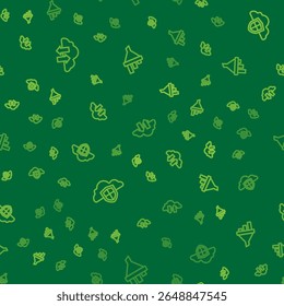 Establezca la línea Nube Descarga y Cargar, escudo y embudo de ventas con gráfico en patrón transparente. Vector