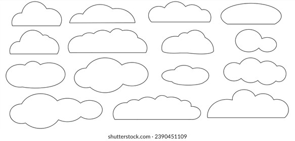  a set of line cloud icons, a cloud symbol for the design of your website, logo, application. flat design style, cloud icon