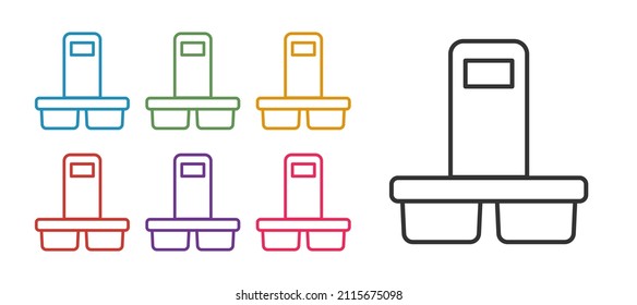 Set line Coffee cup to go icon isolated on white background. Set icons colorful. Vector