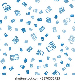 Set line Coffee cup to go, Online ordering and delivery and pizza on seamless pattern. Vector