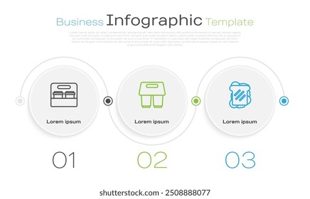 Coloque a xícara de café para ir, e sanduíche. Modelo de infográfico comercial. Vetor