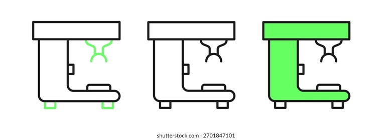Icono de la máquina de café aislado en el fondo blanco.  Vector