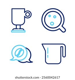 Set line Coffee pot, and conversation, cup and Irish coffee icon. Vector
