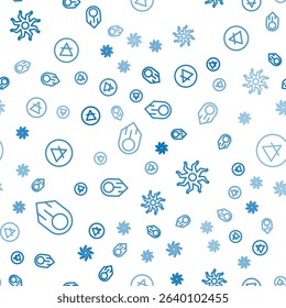 Set line Comet, Sun and Air element on seamless pattern. Vector