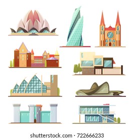 Set of Line commercial and residential buildings, outline vector design, make your own city with these collection. Flat vector design