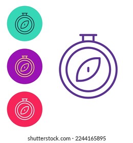 Set line Compass icon isolated on white background. Windrose navigation symbol. Wind rose sign. Set icons colorful. Vector
