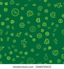Fije la brújula, el radar y la Locación de la línea en el patrón inconsútil. Vector