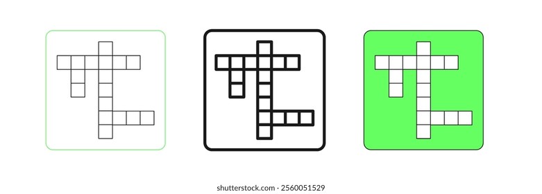 Set line Crossword icon isolated on white background.  Vector