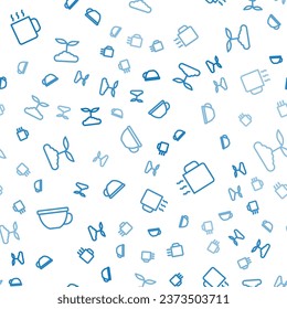 Set line Cup of tea,  and Tea leaf on seamless pattern. Vector