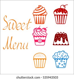 set of line cupcakes for a sweet menu