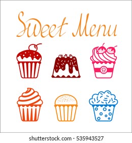 set of line cupcakes for a sweet menu