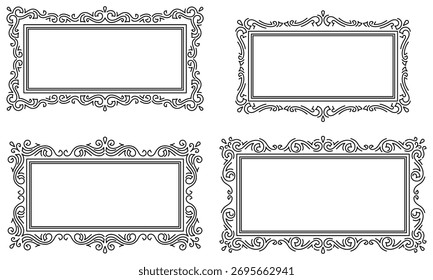 Conjunto de quadros de ondulação de linha. Fundos lineares decorativos modernos.