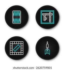 Set line Dart arrow, Board game, Bingo and Backgammon board icon. Vector