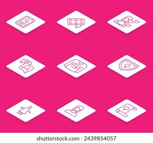 Set line Dating app, Packaging of birth control pills, Love yourself, Gender equality, Feminist shirt, shield, Female,  and  icon. Vector