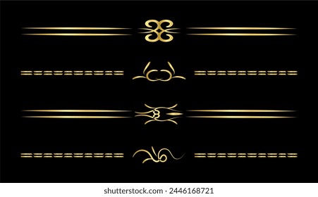Set of line decorative calligraphic elements for editable and design	