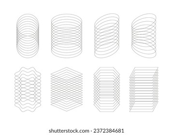 A set of line design graphic sources in a minimalist, modern and simple style.