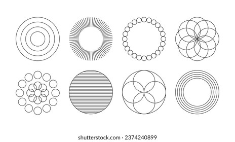 A set of line design graphic sources in a minimalist, modern and simple style.