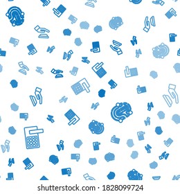 Set line Digital door lock, Fingerprint and Palm recognition on seamless pattern. Vector
