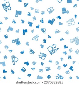 Set line Digital thermometer,  and Thermometer with snowflake on seamless pattern. Vector