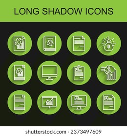 Set line Document, Board with graph chart, Computer monitor resume, Resume, screen, Pie infographic and Clipboard icon. Vector