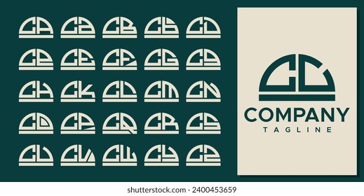 Set mit Kuppeldome Buchstaben C CC Logo Design