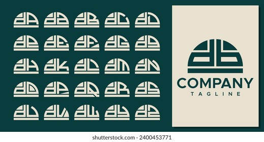Set of line dome lowercase letter D DB logo design