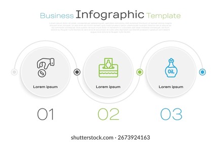 Dona o paga tu zakat, y la botella de aceite esencial. Plantilla de infografía de negocios. Vector