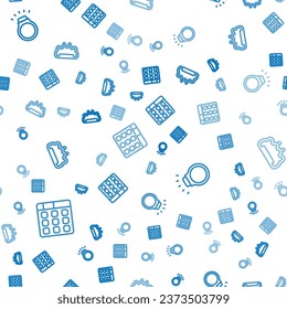 Set line Drum machine music, Diamond ring and Brass knuckles on seamless pattern. Vector