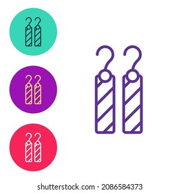 Set line Earrings icon isolated on white background. Jewelry accessories. Set icons colorful. Vector