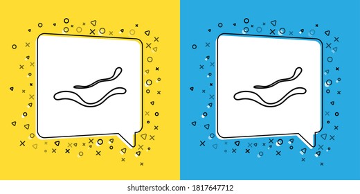 Set line Ebola virus disease icon isolated on yellow and blue background.  Vector Illustration