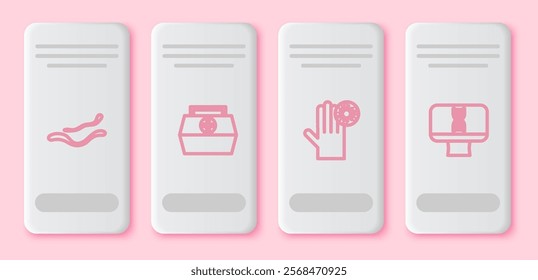 Set line Ebola virus disease, First aid kit, Hand with and DNA spiral computer. White rectangle button. Vector - Powered by Shutterstock - Get 15% off with code: PIKWIZARD15